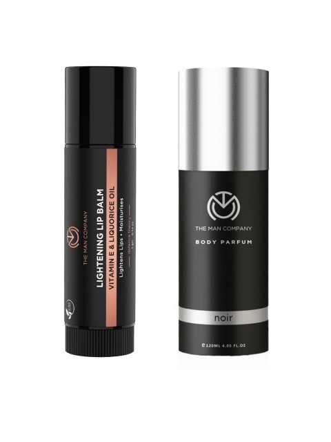 

THE MAN COMPANY Set of Noir Perfume & Lightening Lip Balm, Black