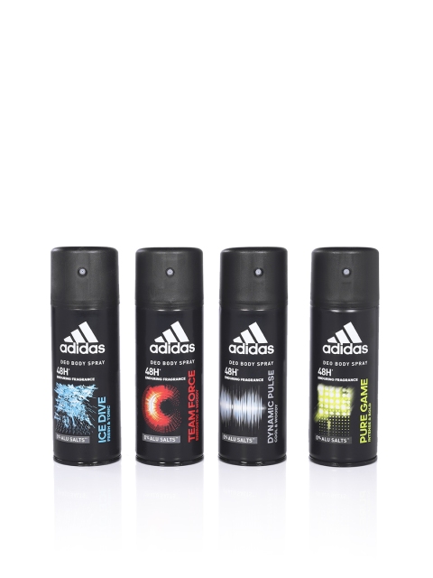 

Adidas Men Set of 4 Deodorant Body Sprays, Black