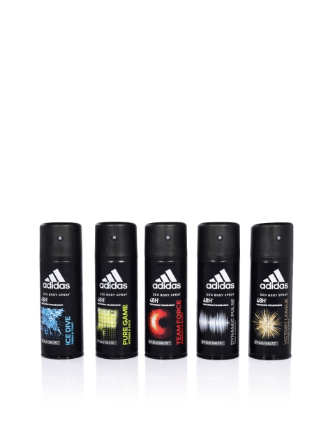 

Adidas Men Set of 5 Deodorant Body Sprays, Black