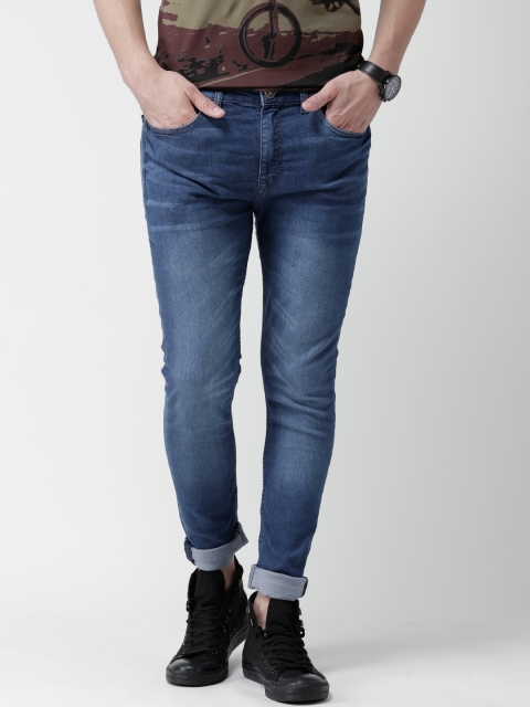 

New Look Men Blue Washed Super-Skinny Stretchable Jeans