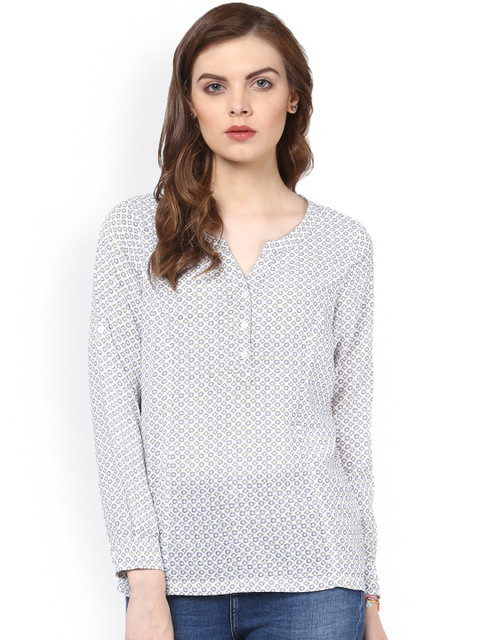 

Harpa White Printed Top