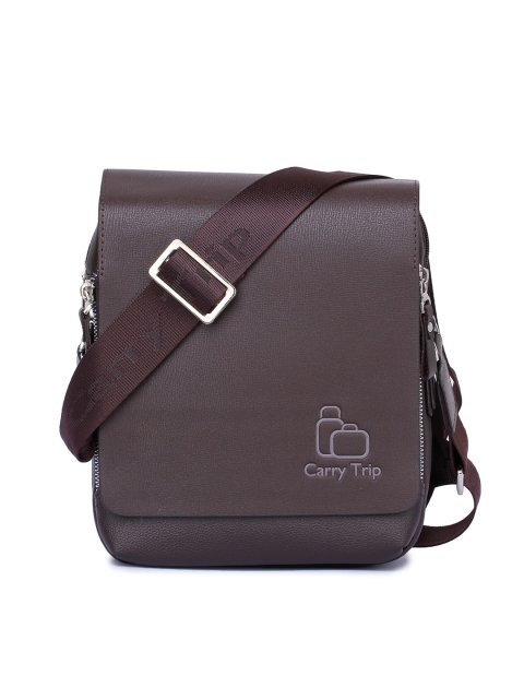 

Carry Trip Unisex Coffee Brown Textured Messenger Bag