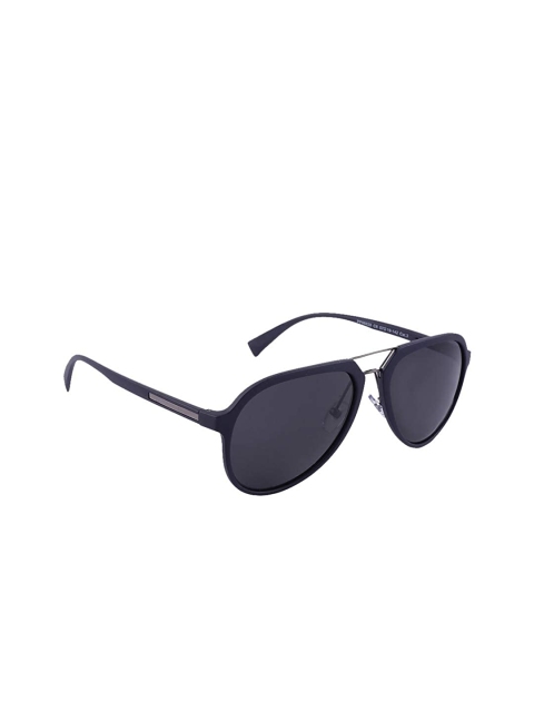 

MARC LOUIS Unisex Grey Lens & Black Aviator Sunglasses with Polarised Lens