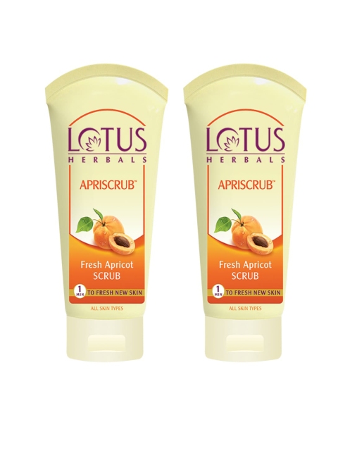 

Lotus Herbals Set Of 2 Sustainable Apriscrub Fresh Apricot Scrubs, Yellow