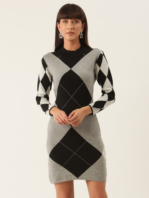 

ZOELLA Women Black Printed Sweater Dress