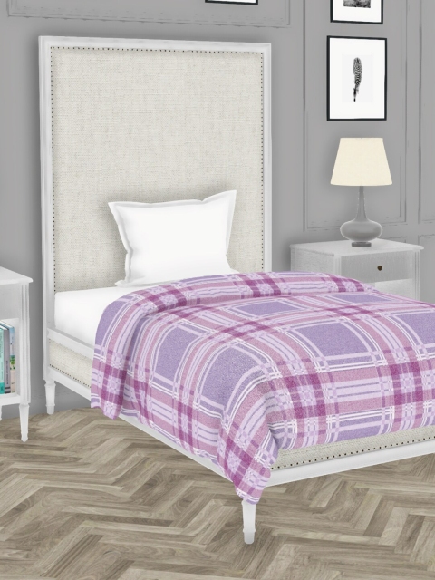 

BIANCA Purple & Pink Checked AC Room 150 GSM Single Bed Comforter