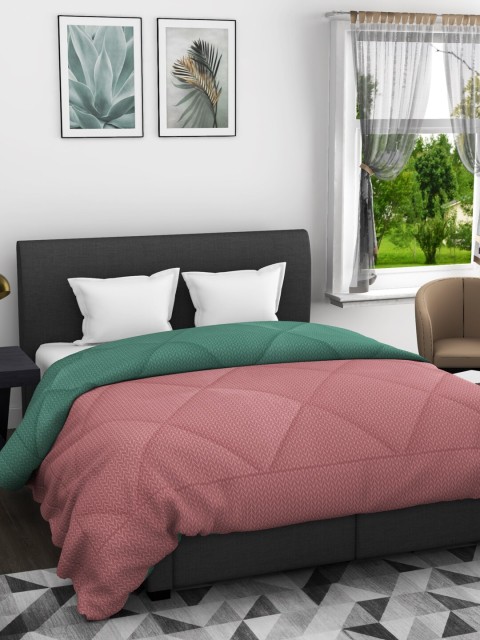 

BIANCA Coral & Green Ethnic Motifs AC Room 150 GSM Double Bed Comforter