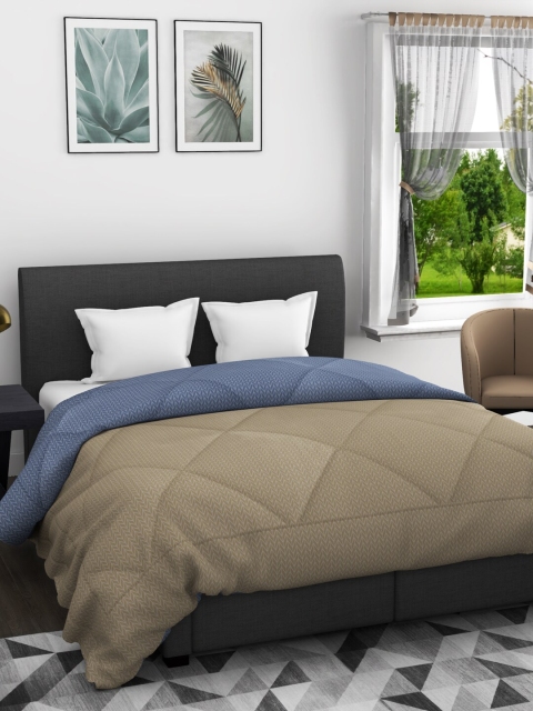 

BIANCA Brown & Blue Striped AC Room 150 GSM Double Bed Comforter