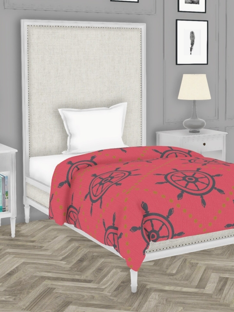 

BIANCA Pink & Grey Abstract AC Room 150 GSM Single Bed Comforter