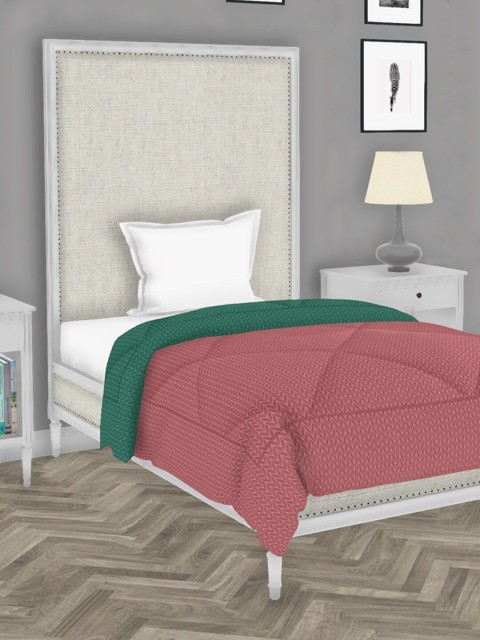 

BIANCA Coral & Teal Solid AC Room 150 GSM Single Bed Comforter