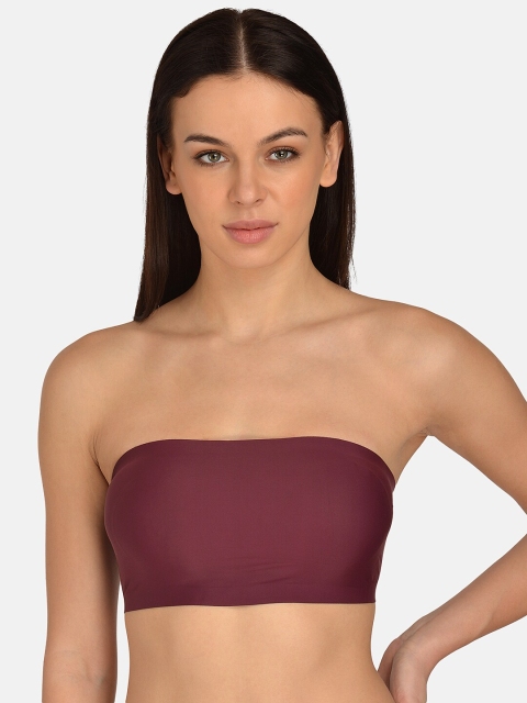 

mod & shy Burgundy Solid Non-Wired Lightly Padded Bandeau Bra MS247