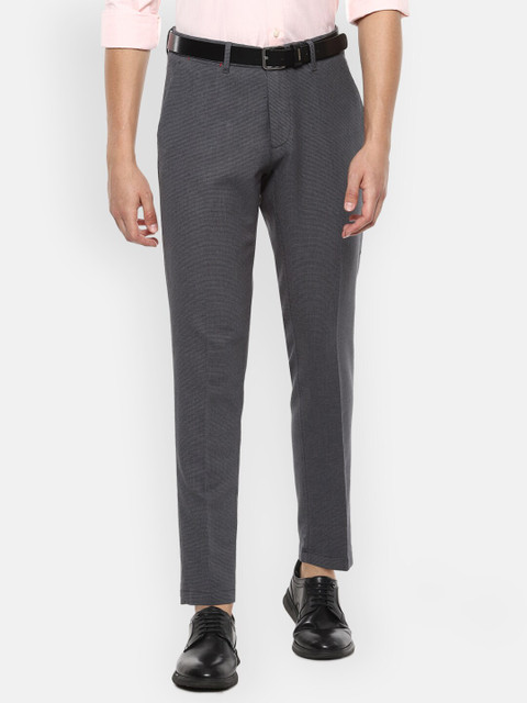 

Louis Philippe Sport Men Charcoal Grey Slim Fit Self Design Regular Trousers