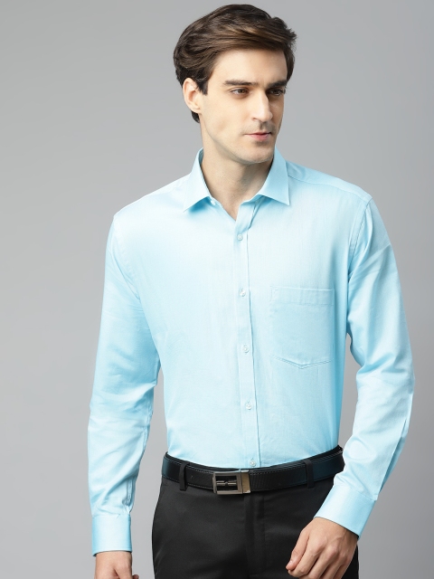 

Park Avenue Men Blue Slim Fit Self Design Pure Cotton Formal Shirt