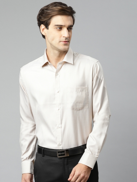

Park Avenue Men Off-White Slim Fit Self Design Formal Shirt
