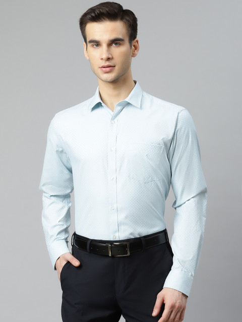 

Park Avenue Men Blue Slim Fit Checked Formal Shirt