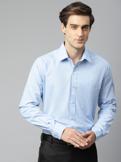 

Raymond Men Blue Slim Fit Solid Pure Cotton Formal Shirt