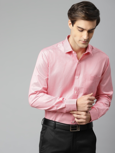 

Park Avenue Men Red & White Slim Fit Self Design Formal Shirt