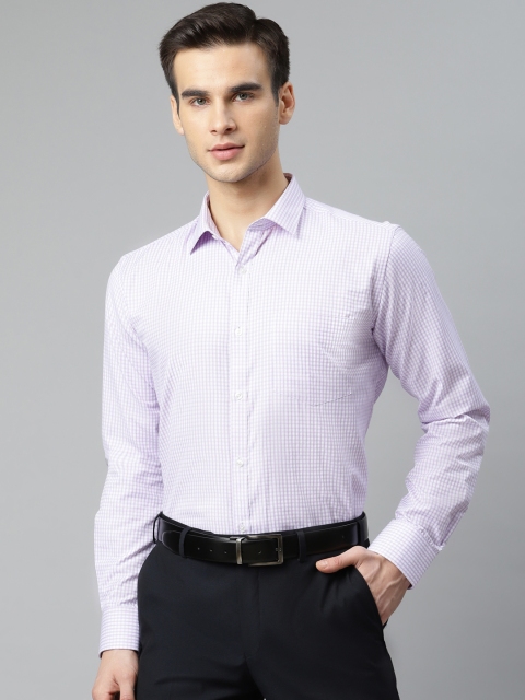 

Park Avenue Men Lavender Slim Fit Checked Formal Shirt