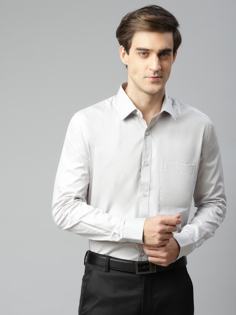 

Raymond Men Grey Pure Cotton Slim Fit Solid Formal Shirt