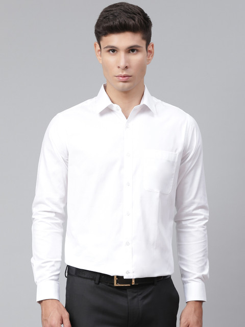 

Raymond Men White Solid Pure Cotton Slim Fit Formal Shirt