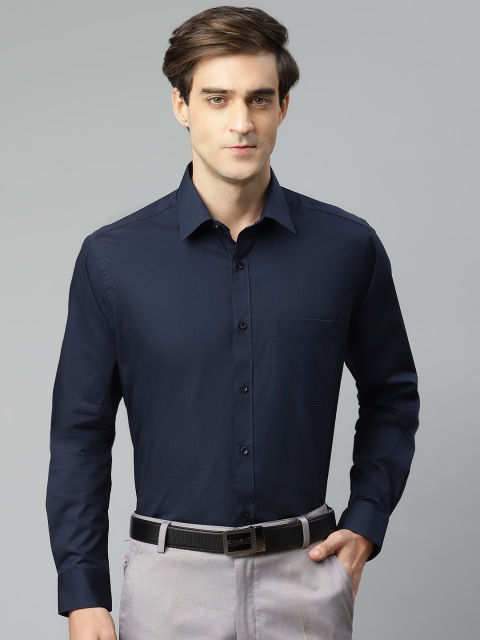 

Raymond Men Navy Blue Cotton Slim Fit Solid Formal Shirt