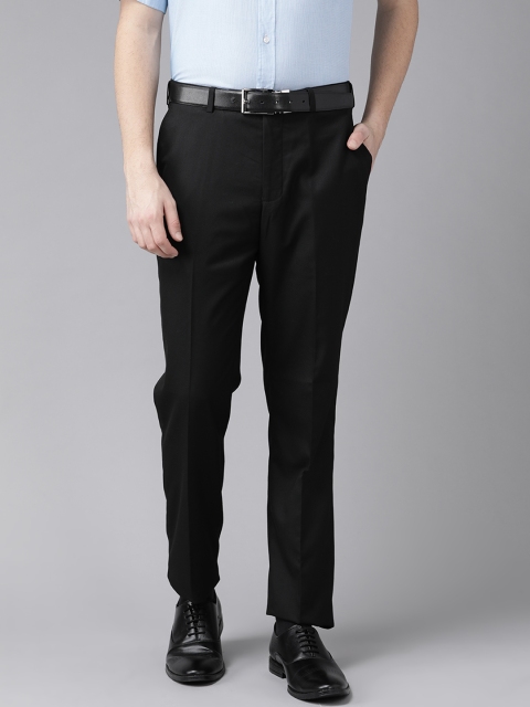 

Park Avenue Men Black Smart Formal Trousers