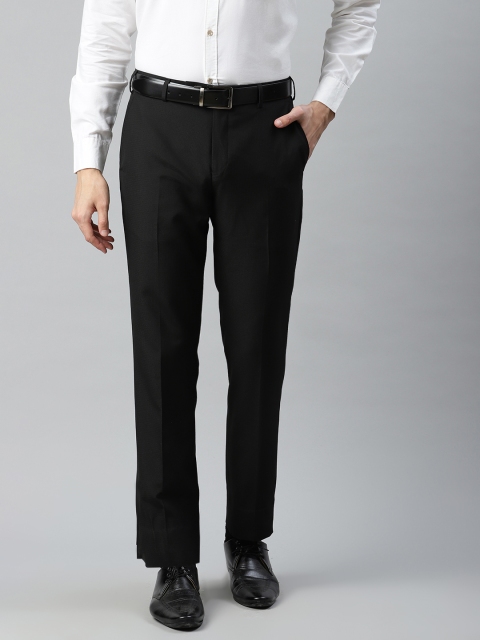 

Park Avenue Men Black Smart Fit Solid Formal Trousers