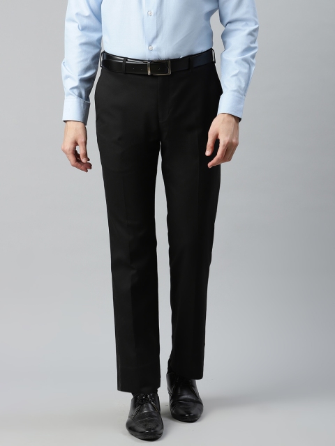 

Park Avenue Men Black Smart Regular Fit Solid Formal Trousers