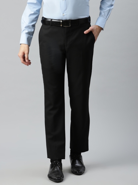 

Park Avenue Men Black Smart Regular Fit Solid Formal Trousers