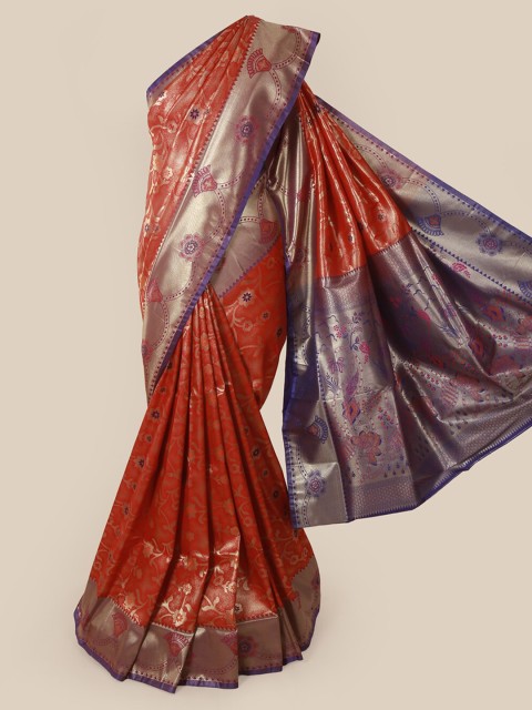 

Pothys Red Woven Design Art Silk Saree