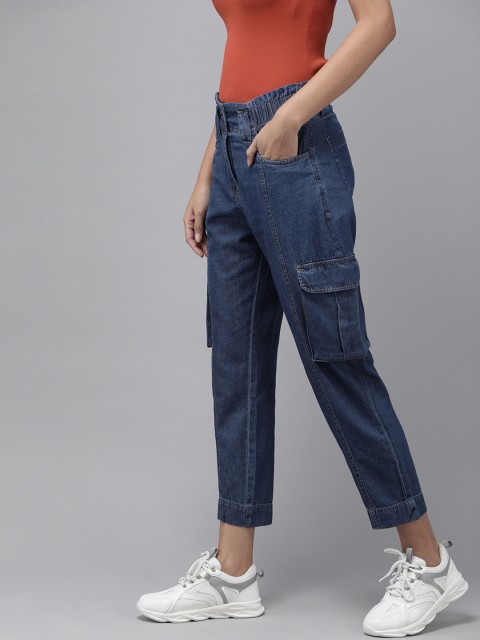 

Roadster Women Blue Boyfriend Fit Pure Cotton Jeans