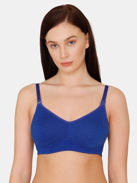 

Zivame Blue Solid Non-Wired Non Padded Maternity Bra