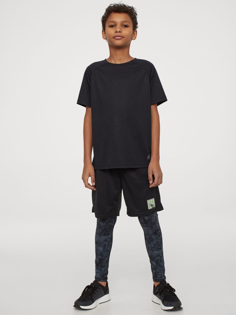 

H&M Boys Black & Grey Sports Tights With Shorts
