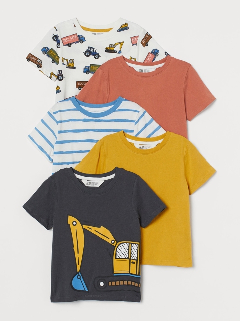 

H&M Boys Multicoloured 5-Pack Cotton T-shirts, Multi