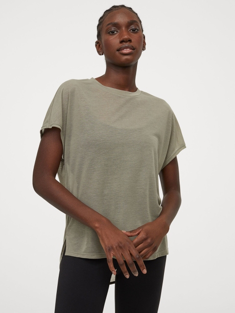 

H&M Women Green Lyocell-Blend Sports Top