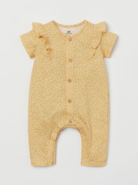 

H&M Infants Yellow & White Cotton Jersey Romper Suit