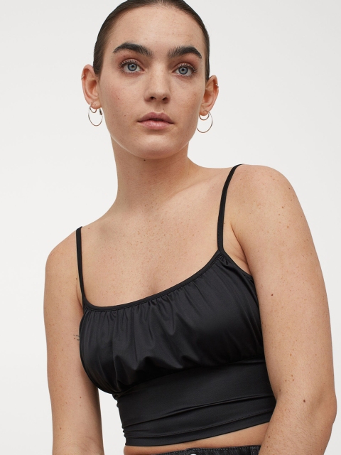 

H&M Women Black Cropped Strappy Top