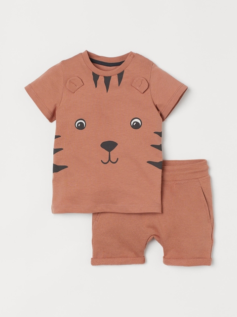 

H&M Boys Orange Printed 2-Piece Cotton Set