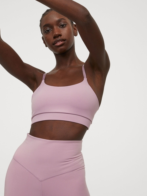 

H&M Women Pink Solid Sports Bra Medium Support 0821513007