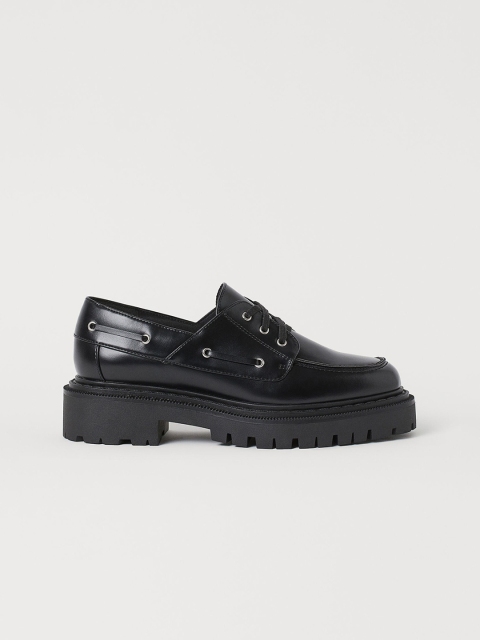 

H&M Women Black Chunky low-heeled shoes