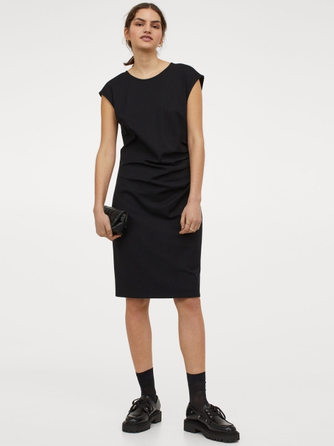 

H&M Women Black Draped dress