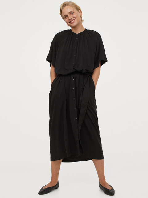 

H&M Women Black Tie-belt dress
