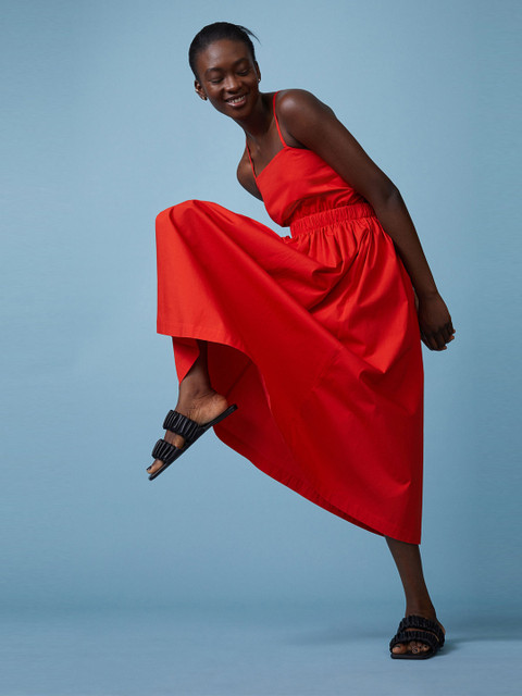 

H&M Women Red Back-laced dress