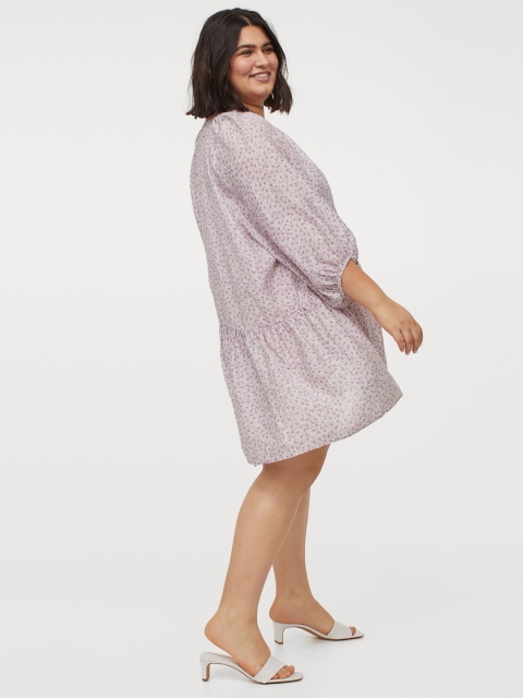 

H&M+ Women Purple Printed A-line Dress