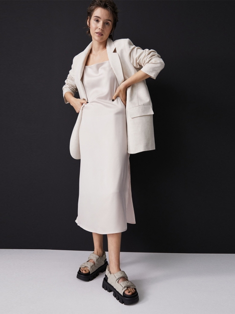 

H&M Women White Satin slip dress
