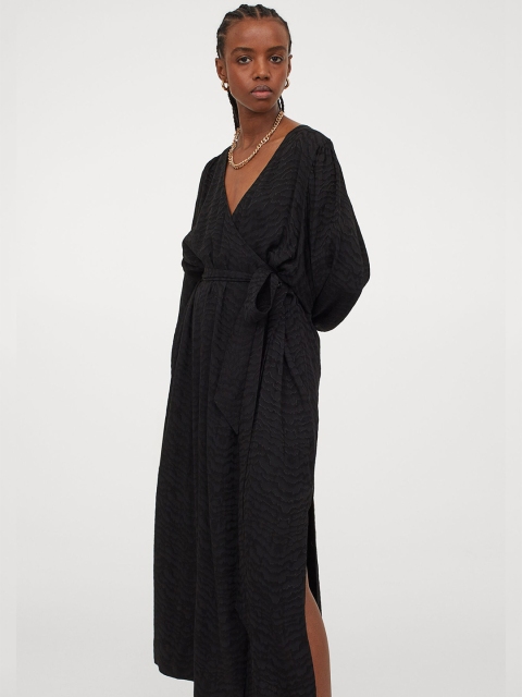 

H&M Woman Black Balloon-sleeved dress
