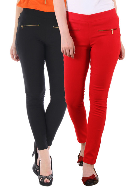 

Bitterlime Pack of 2 Skinny Jeggings, Black