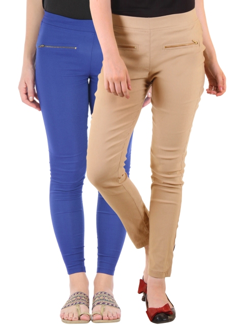 

Bitterlime Pack of 2 Skinny Jeggings, Blue