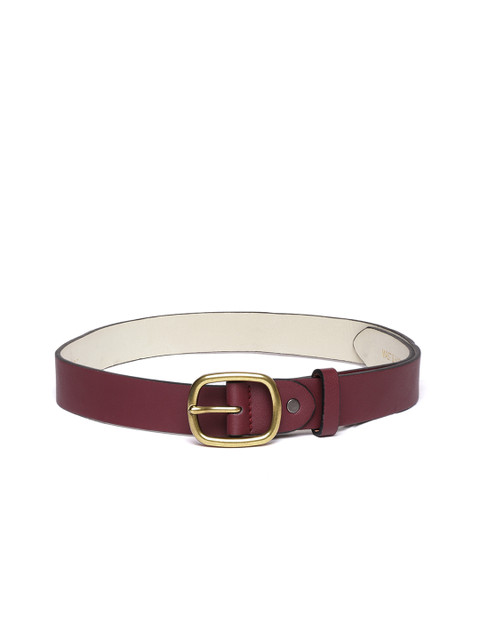

Mast & Harbour Women Burgundy Solid Belt