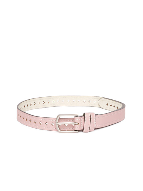

DressBerry Women Pink Laser Cut Belt
